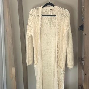 FREE PEOPLE CREAM CARDIGAN long, knit